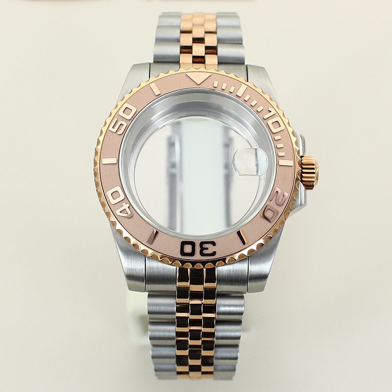 Ceramic Link Bracelet - Cassa per orologio in oro rosa