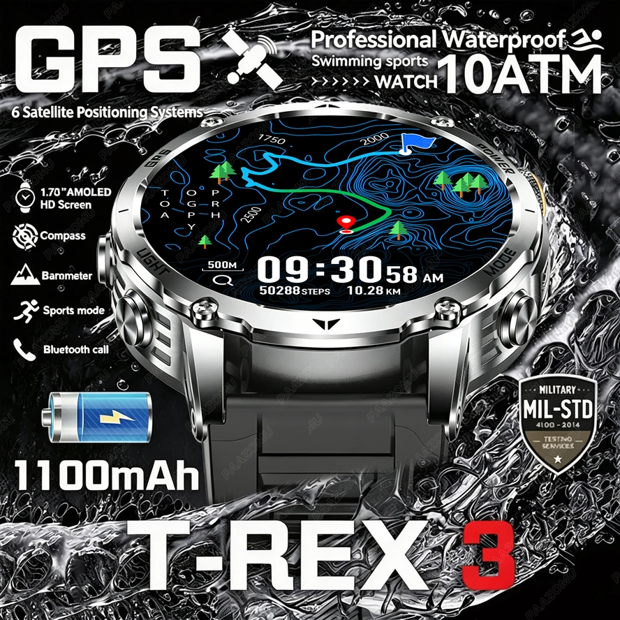 Smartwatch M Active - Smartwatch T-Rex 3 di Grado Militare,