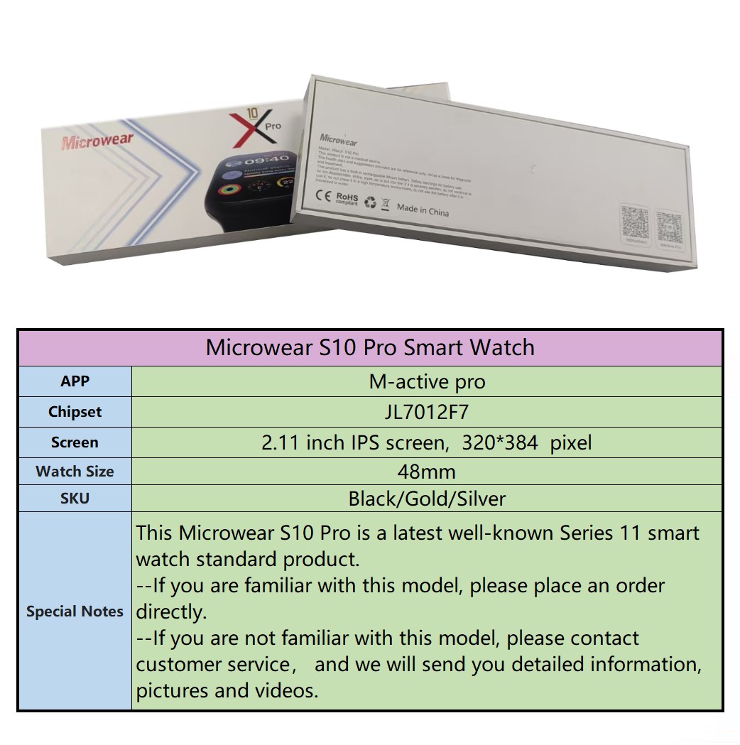 Smartwatch M Active - Smartwatch S10pro Impermeabile IP68, Dimensioni 48mm,