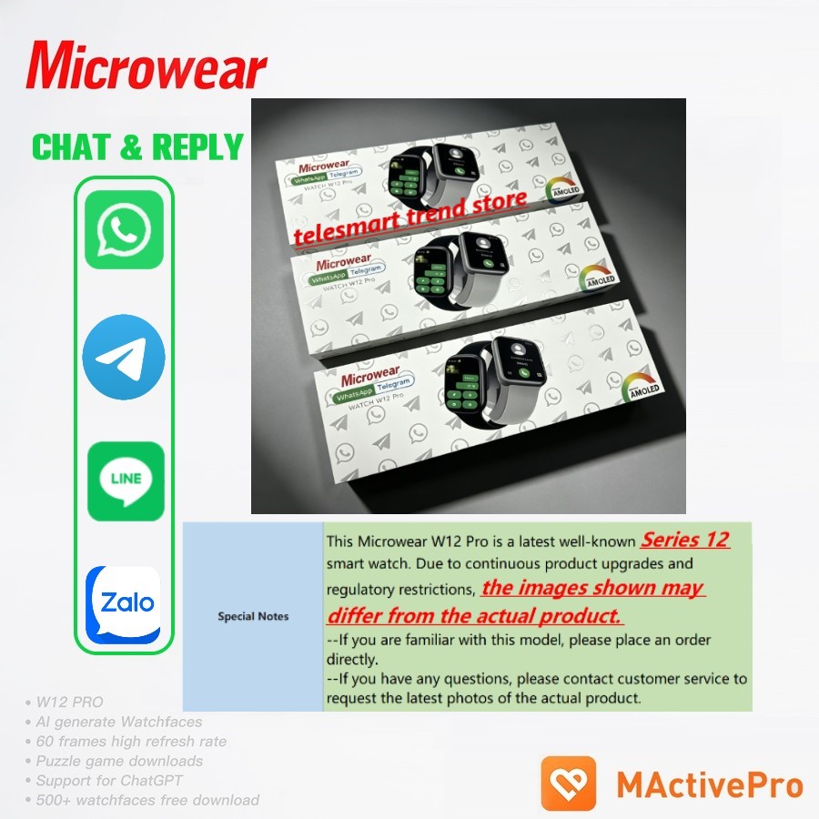 Smartwatch M Active - Smartwatch Top Amoled Watch12pro W12pro Microwear,