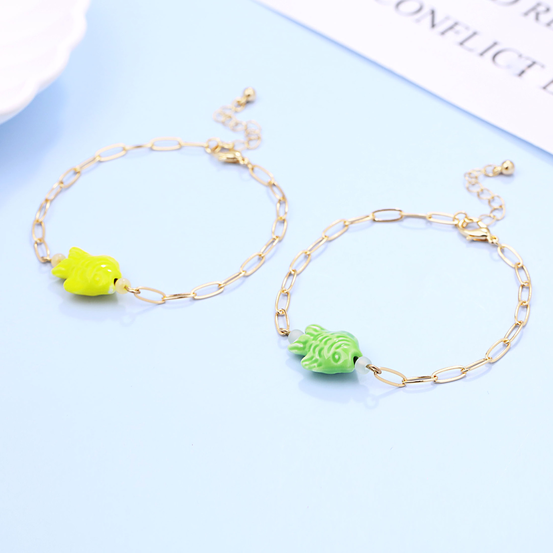 Bracciale con pesci in ceramic - Ceramic Link Bracelet recensione e prezzo