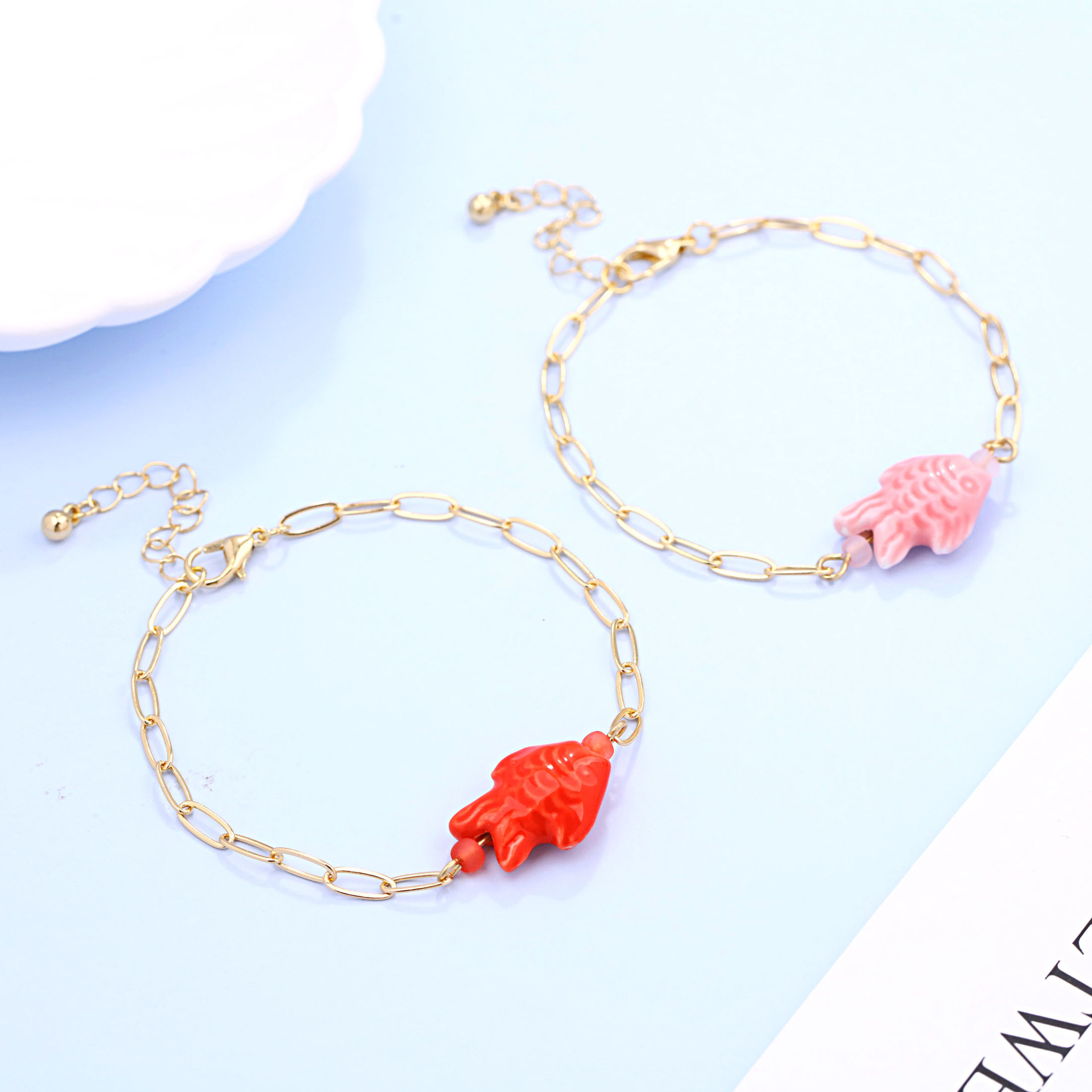Bracciale con pesci in ceramic - Ceramic Link Bracelet recensione e prezzo